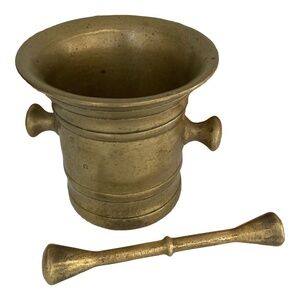 Antique Brass Apothecary  Mortar & Pestle